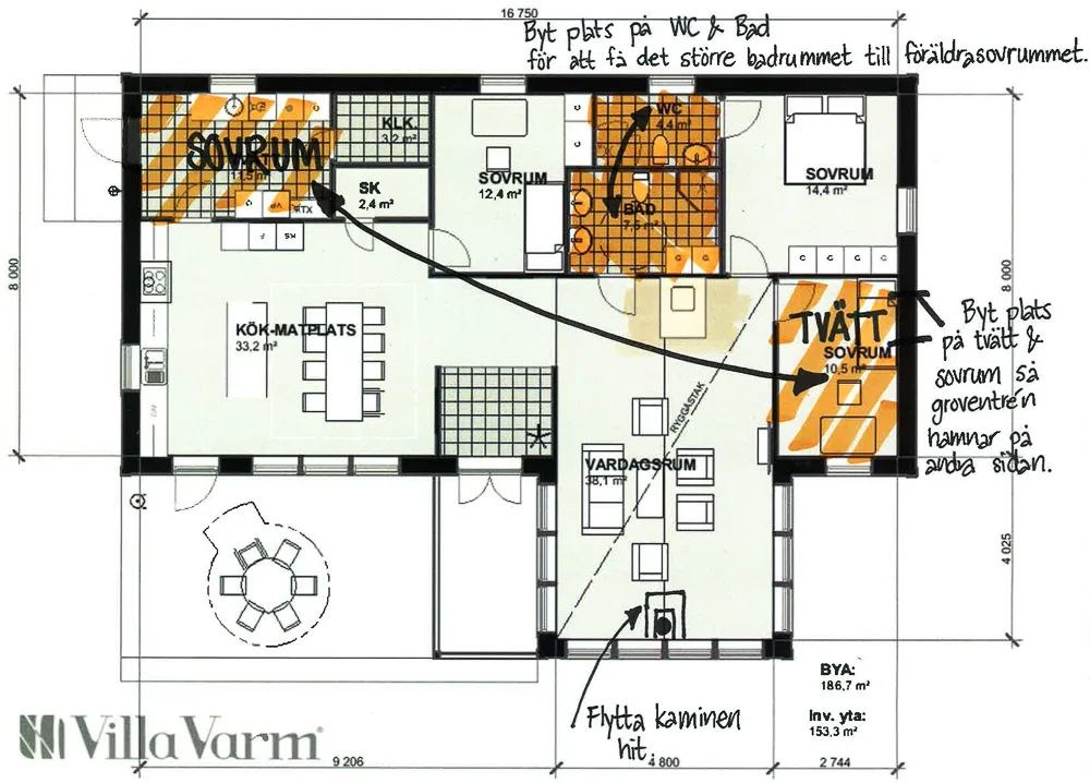 Villa Hällfors planritning 2