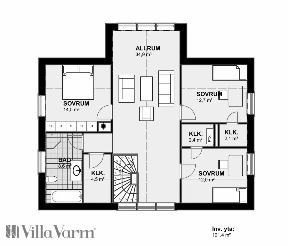 Villa Hölö planritning 2