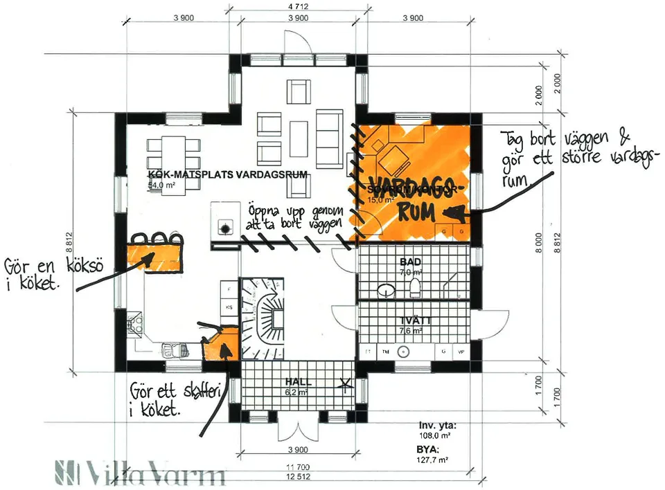 Villa Hölö planritning 1