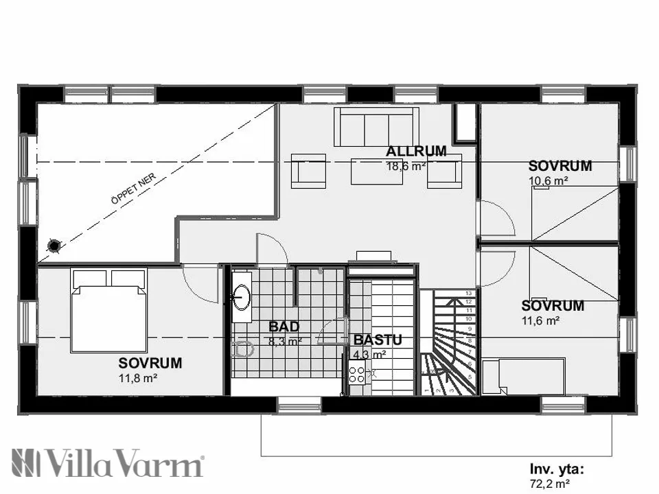 Villa Kåbdalis planritning 1