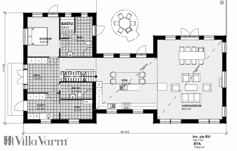Villa Kungsör planritning 2