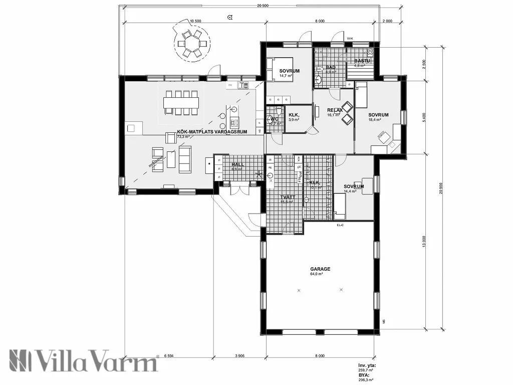 Villa Kurravaara planritning 1