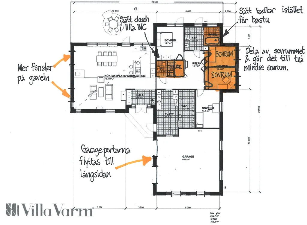 Villa Kurravaara planritning 2