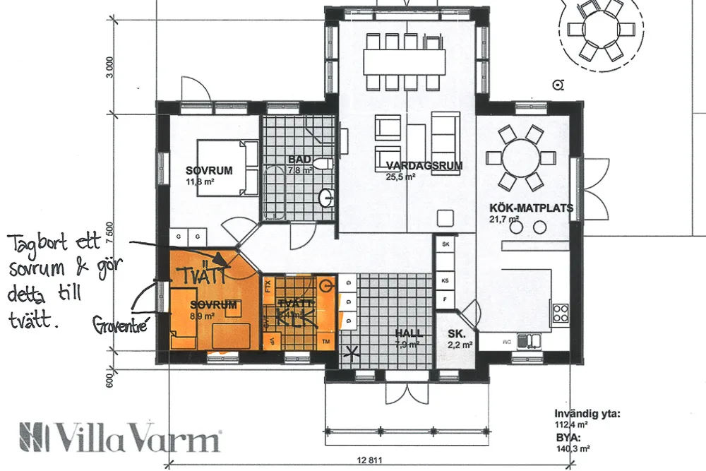 Villa Kussjö planritning 2