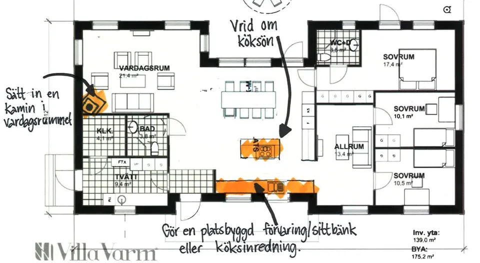 Villa Långmyran planritning 2