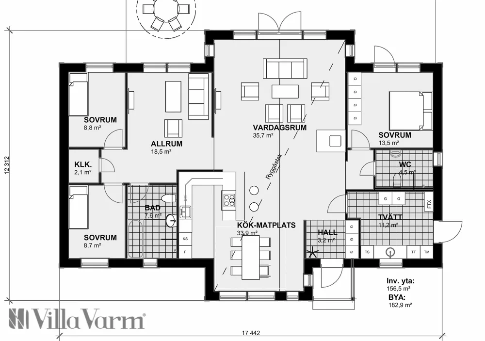 Villa Lycksele planritning 1