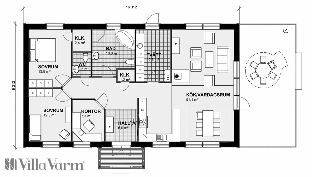 Villa Näle planritning 1