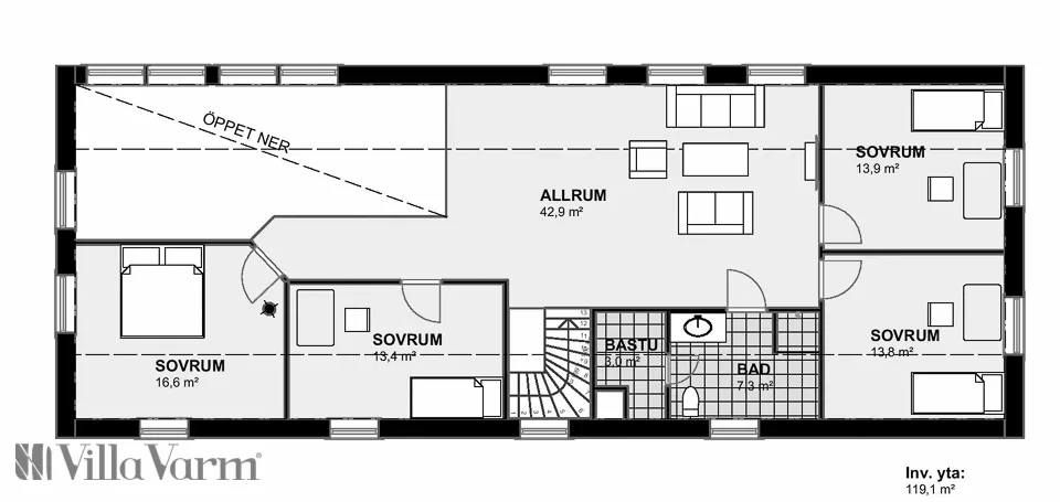Villa Nydala planritning 2
