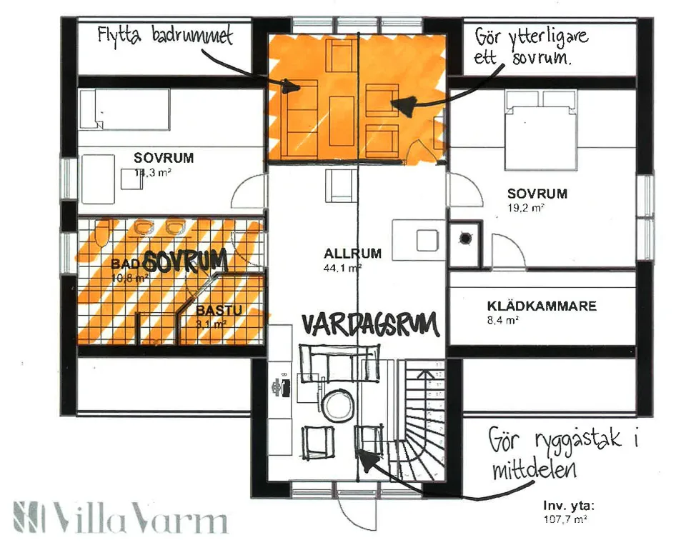 Villa Pålmark planritning 3