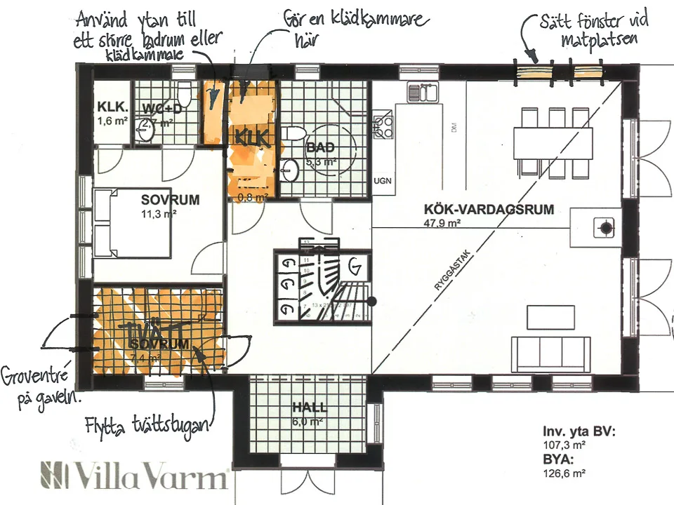 Villa Räfsnäs planritning 2