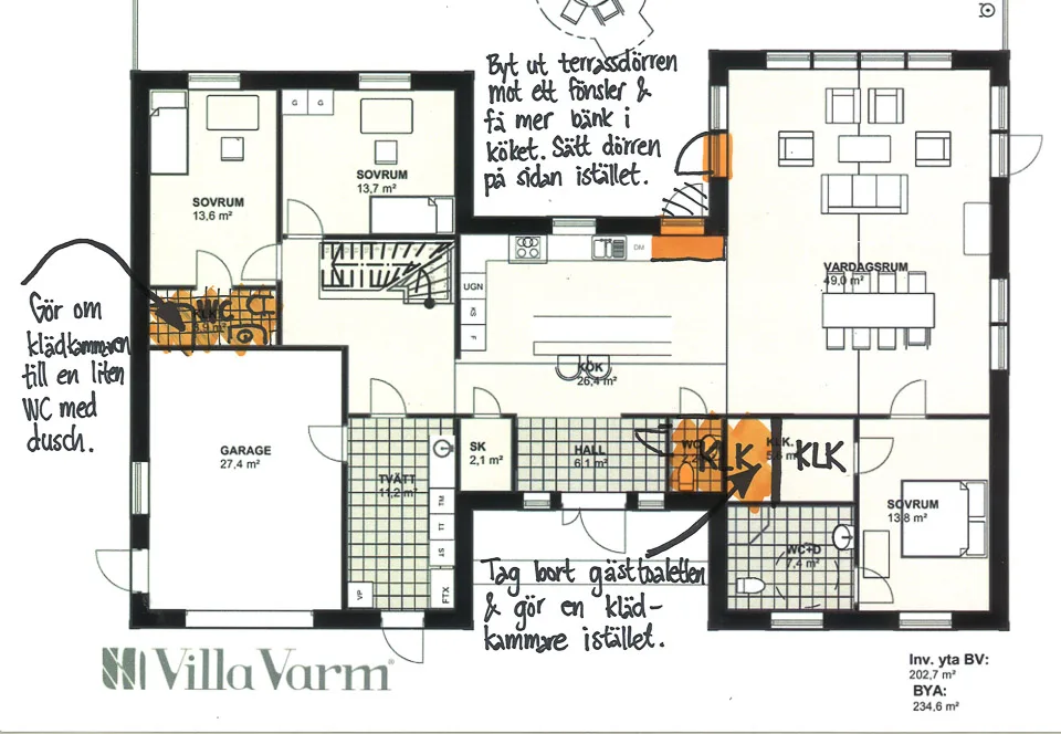 Villa Rannäs planritning 2