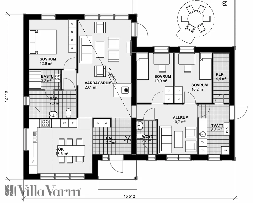 Villa Repisvaara planritning 1