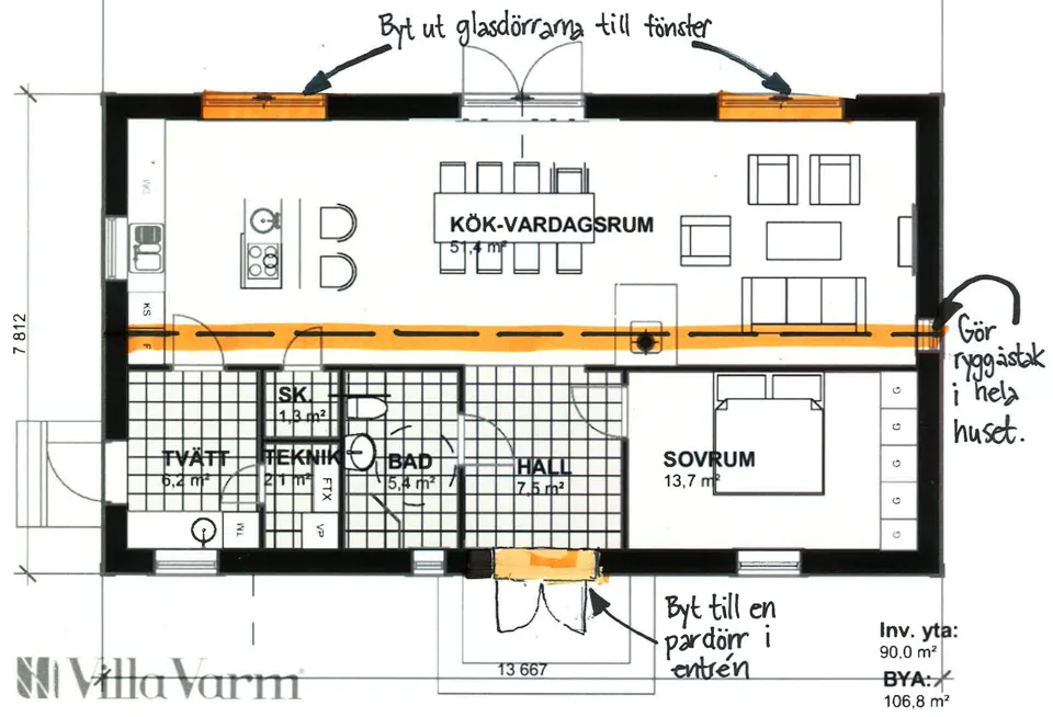 Villa Rismyran planritning 1