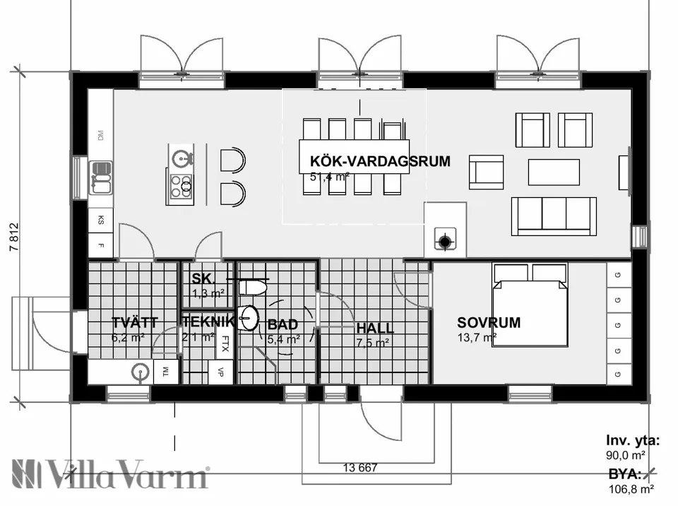 Villa Rismyran planritning 2