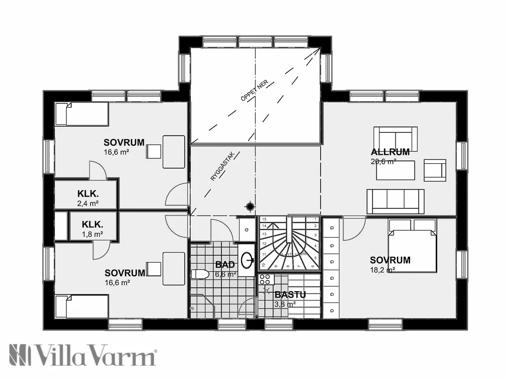 Villa Rosfors planritning 2