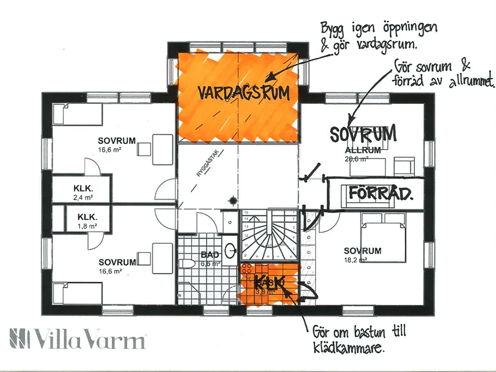 Villa Rosfors planritning 3