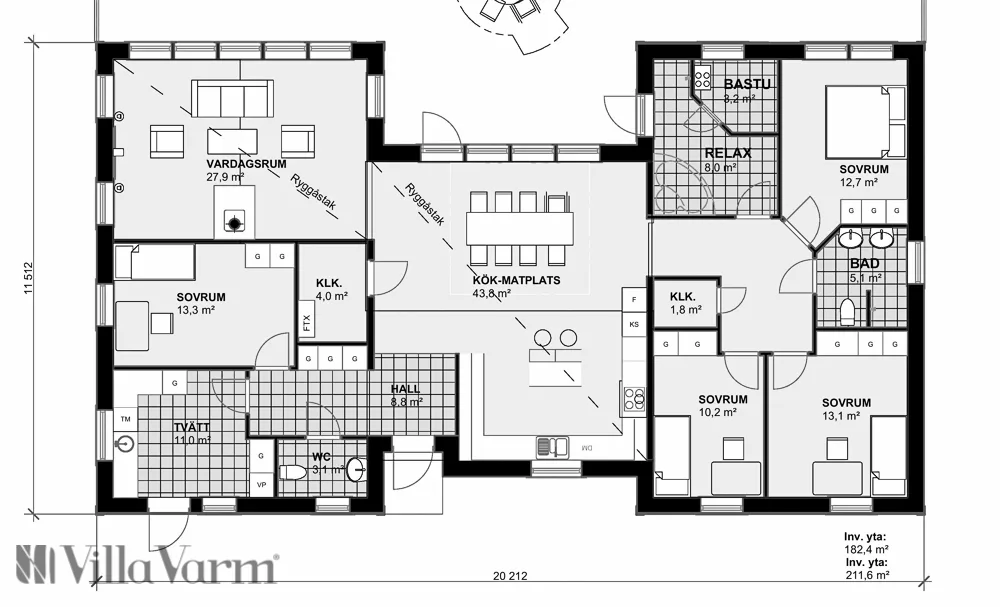 Villa Sandskär planritning 1