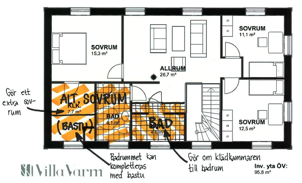Villa Säter planritning 2
