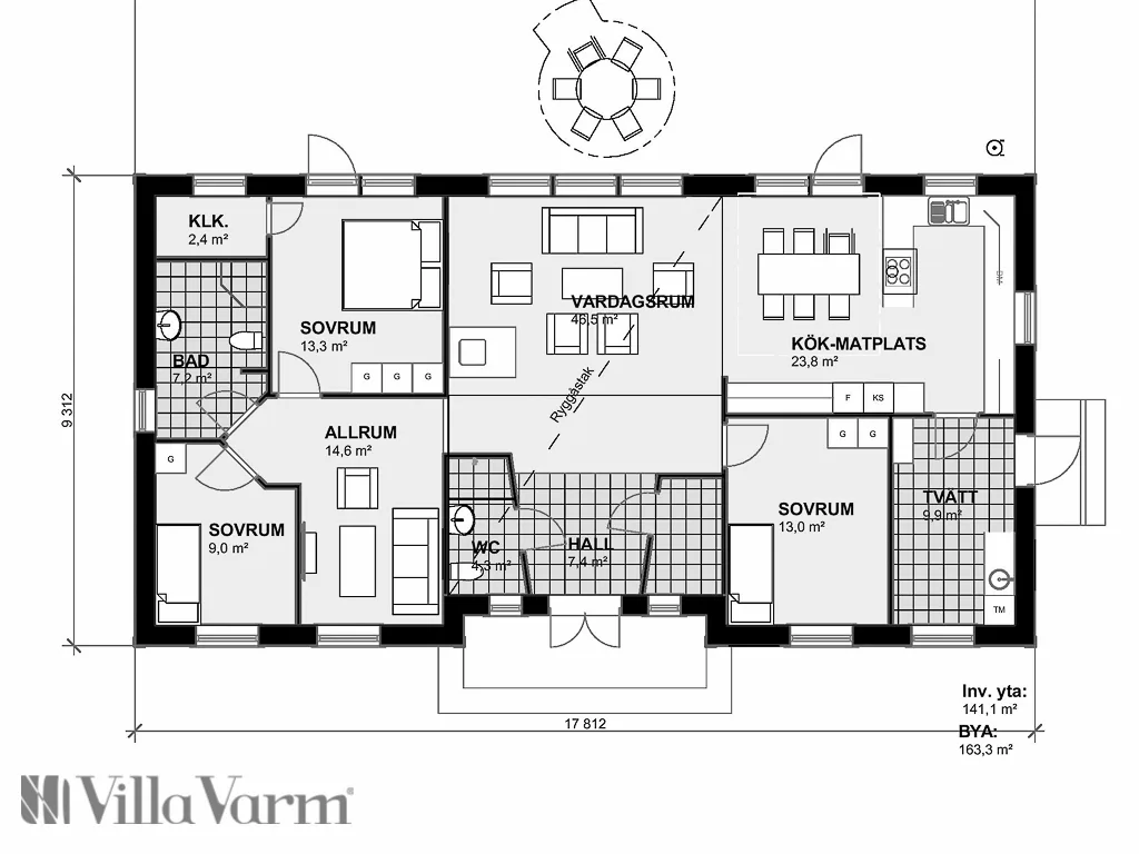 Villa Stenskär planritning 1