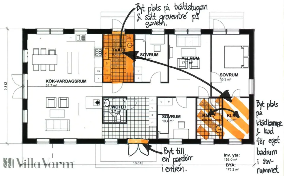 Villa Stormyran planritning 2