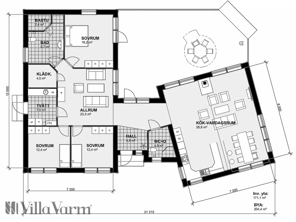 Villa Strängnäs planritning 2