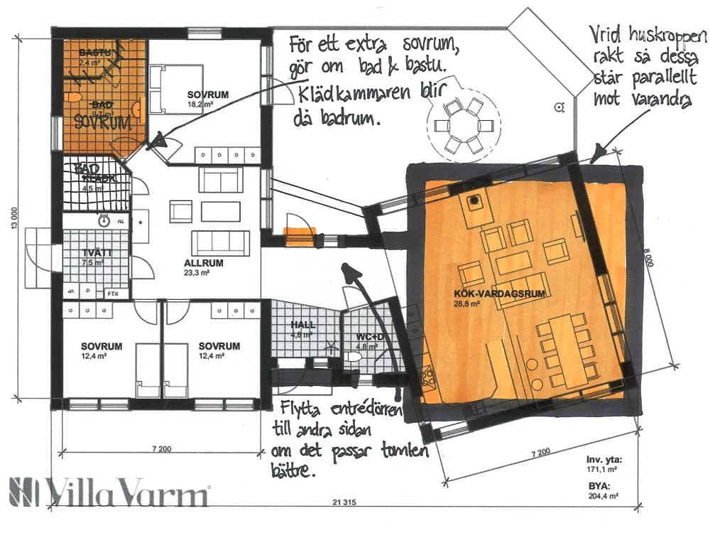 Villa Strängnäs planritning 1