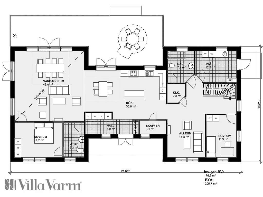 Villa Tranås planritning 2