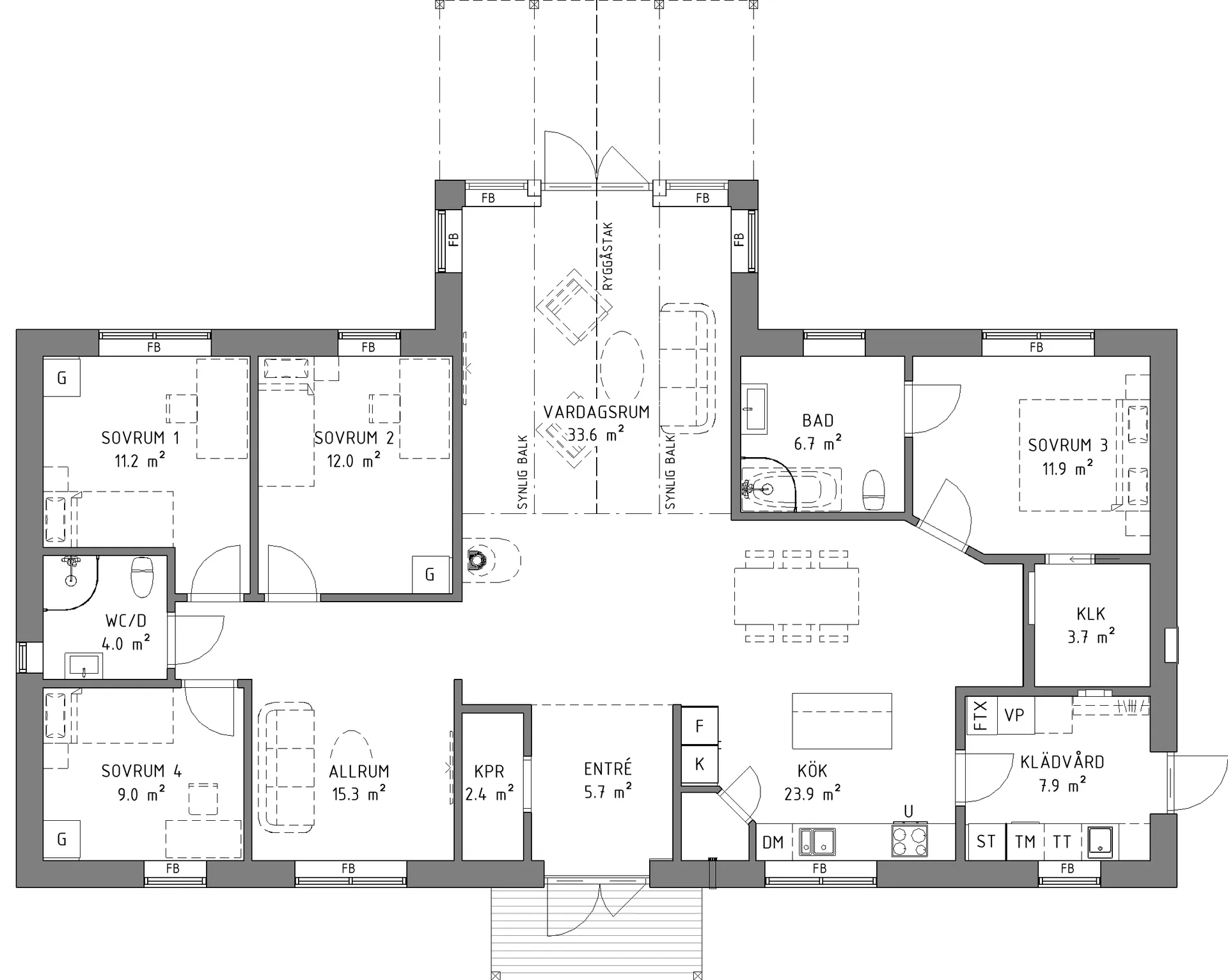 Timmerhus A156 planritning 1