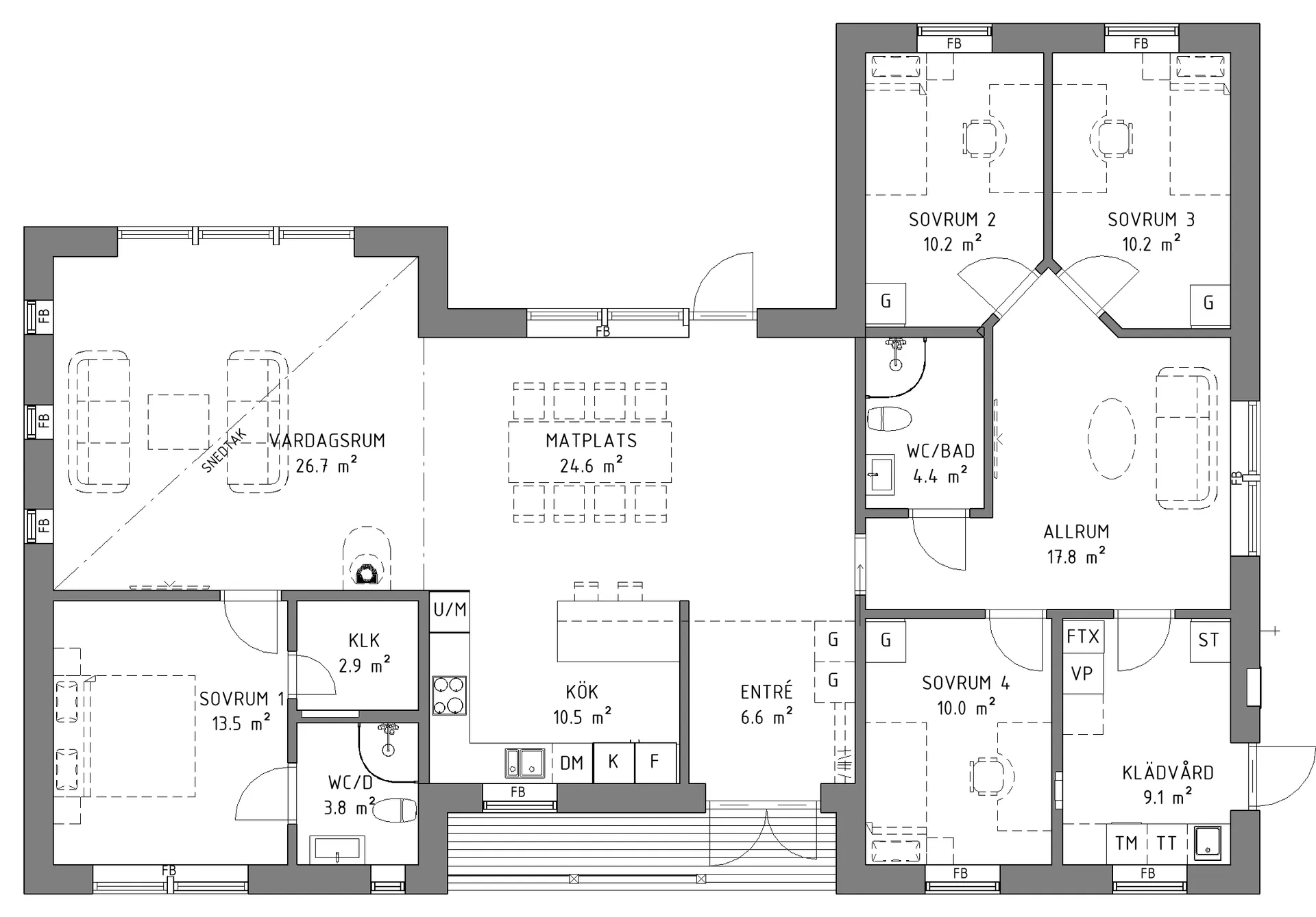 Timmerhus A157 planritning 1