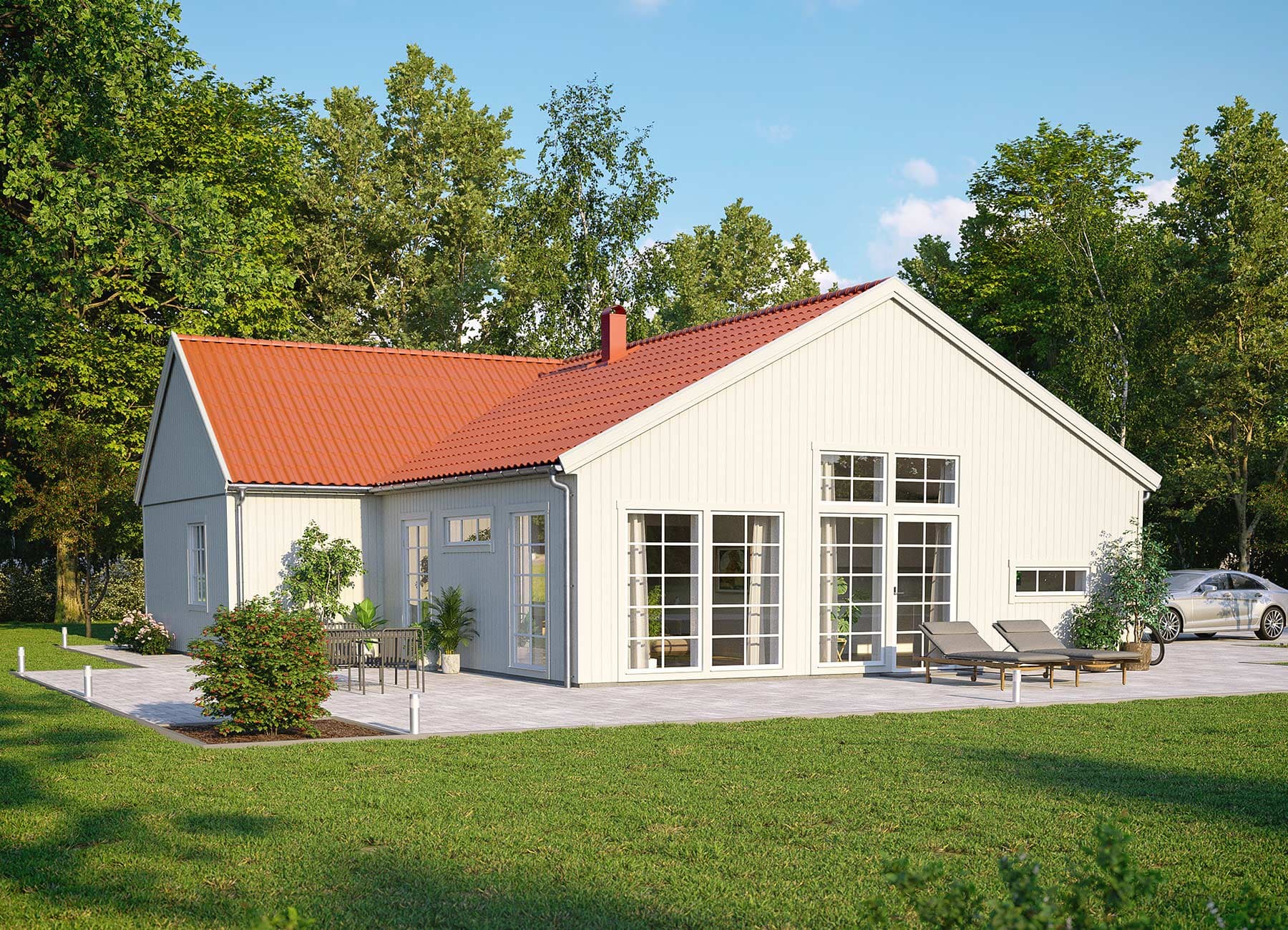 Bild på 1-planshuset Karisma 125 vit kulör