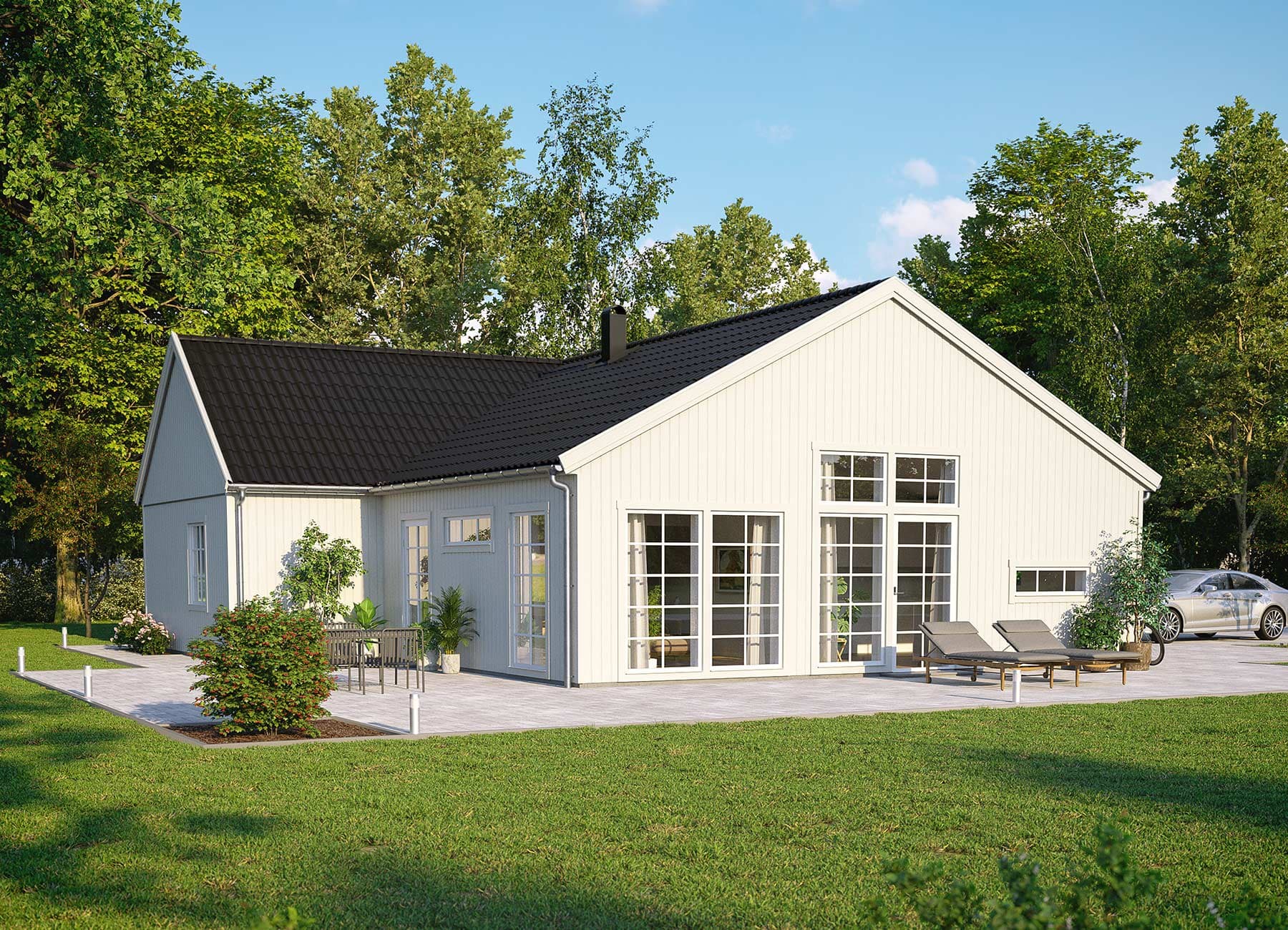 Bild på 1-planshuset Karisma 125 vit kulör