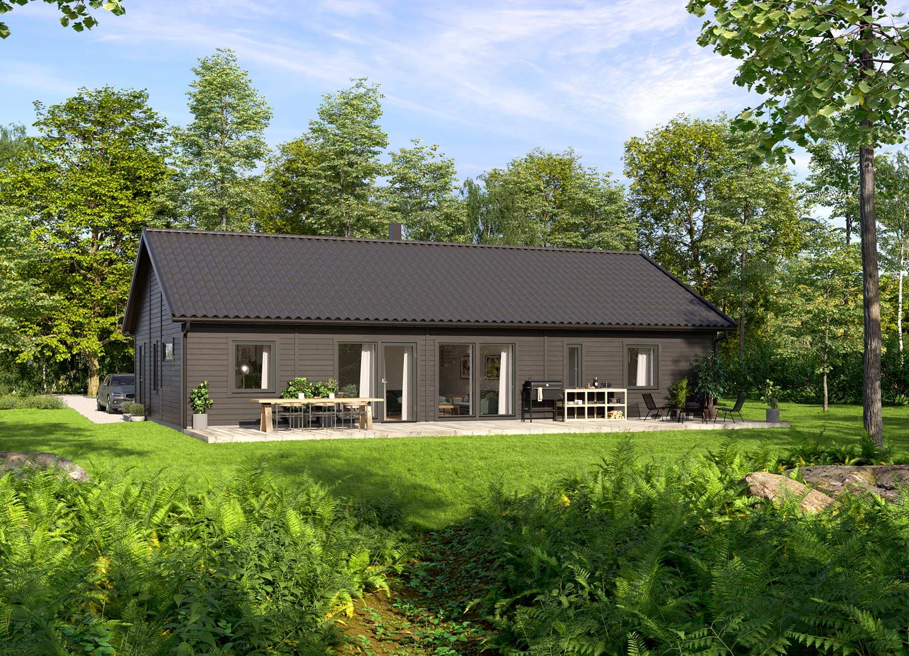 Bild på 1-planshuset Karisma 126 grå kulör