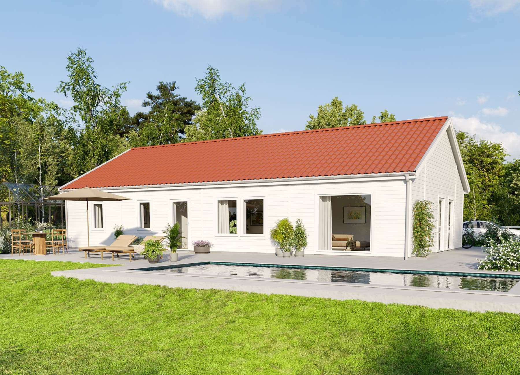 Bild på 1-planshuset Karisma 131 vit kulör