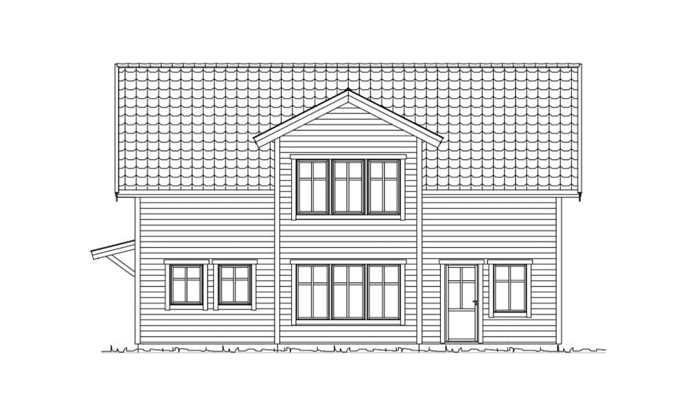 Trädgårdsfasad (klicka för förstoring)