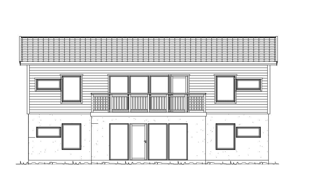 Trädgårdsfasad (klicka för förstoring)