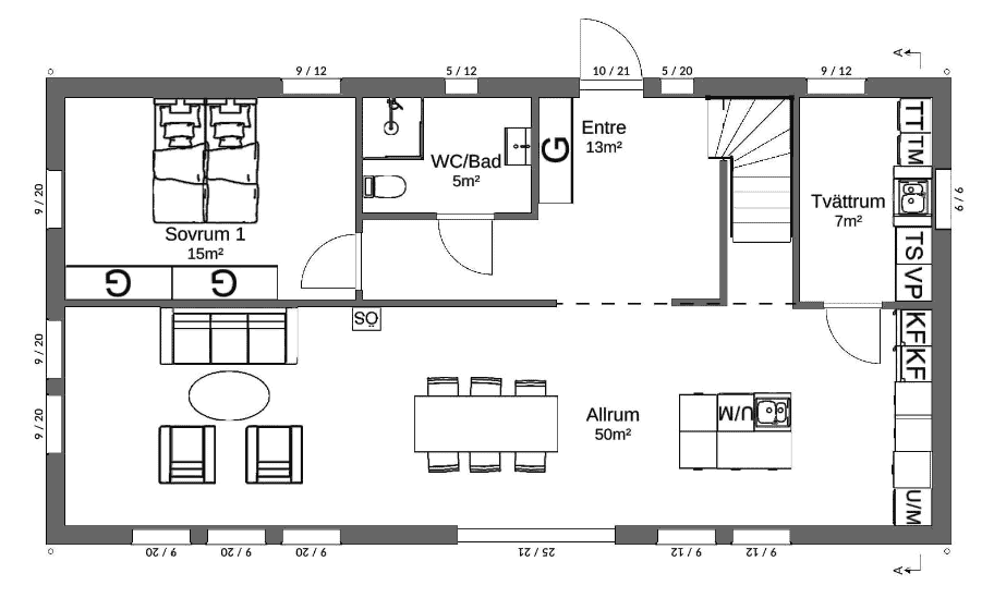 Planlösning undervåning
