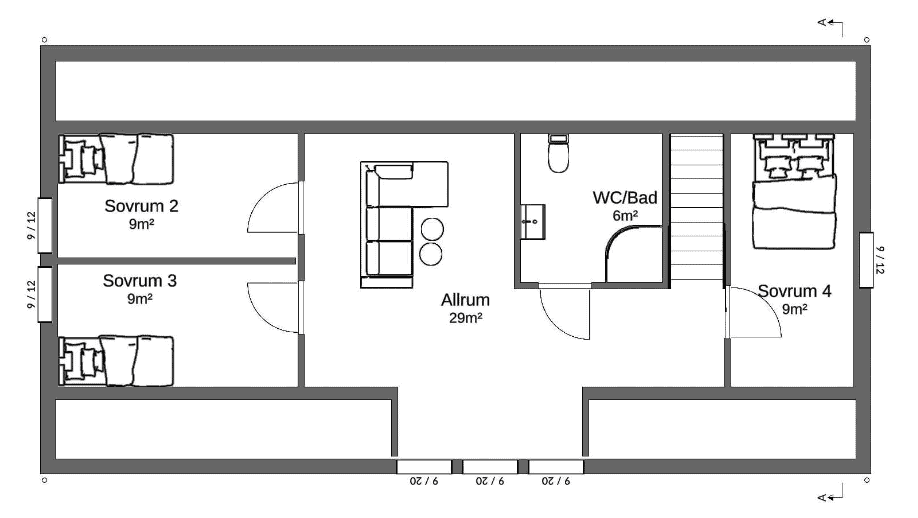 Planlösning övervåning