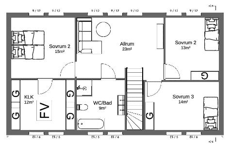 Planlösning övervåning