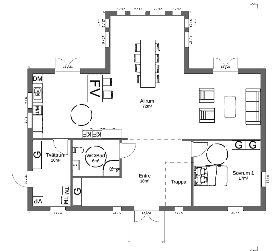 Planlösning undervåning