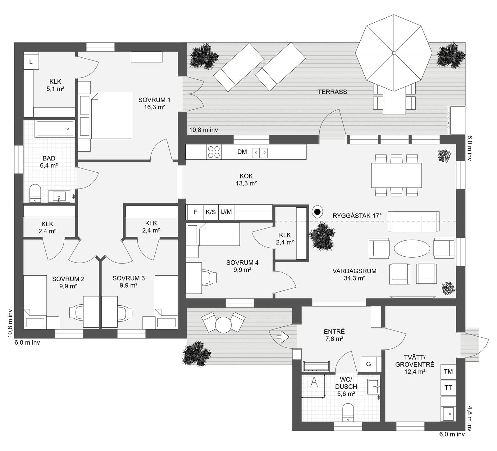 Villa Optimal 158 planritning 1