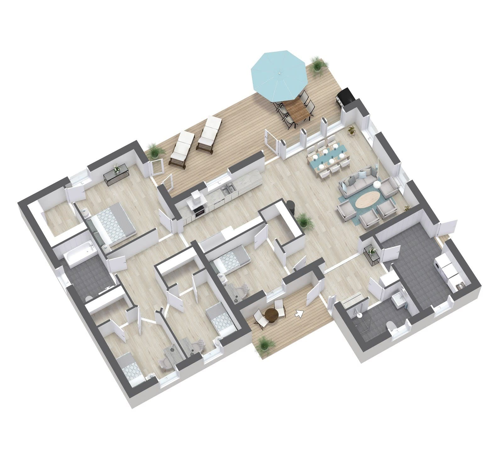 Villa Optimal 158 planritning 2