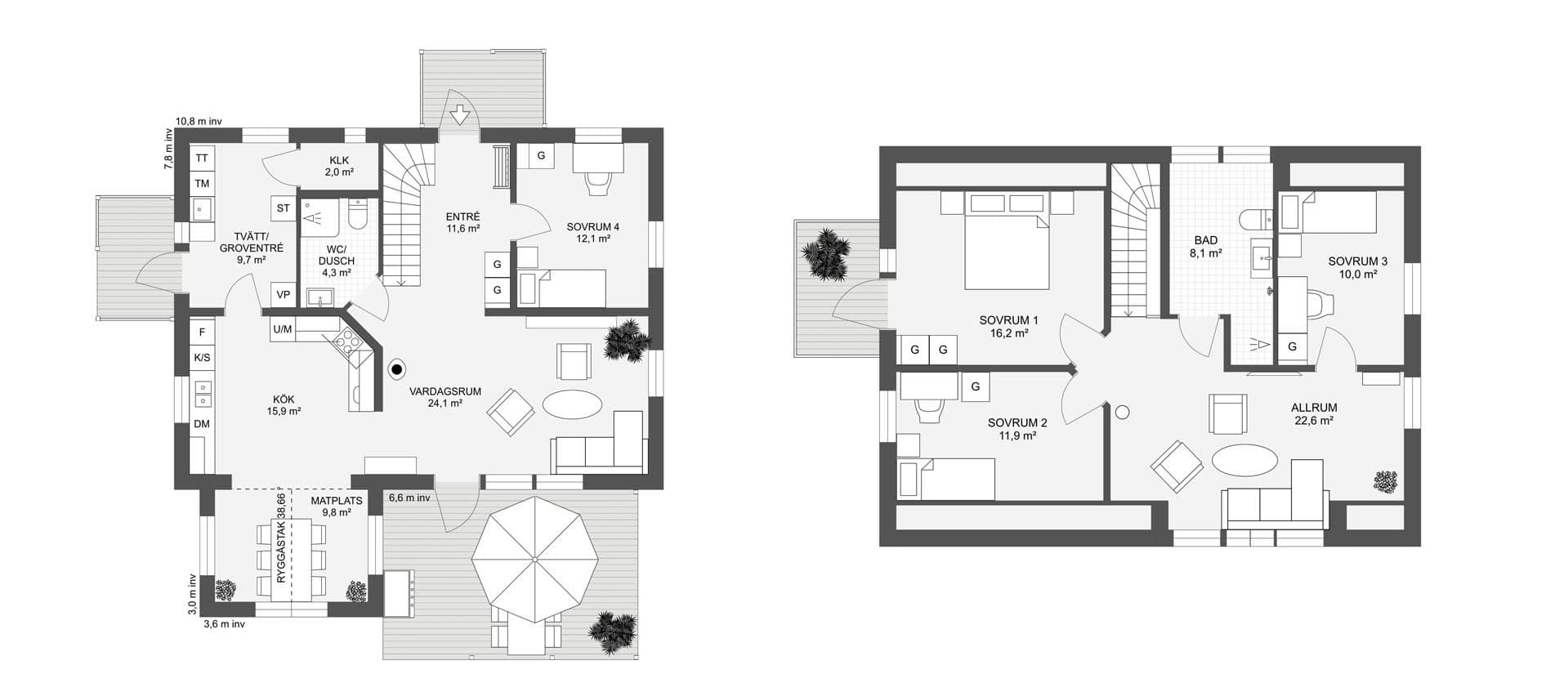Villa Genuin 164 planritning 2