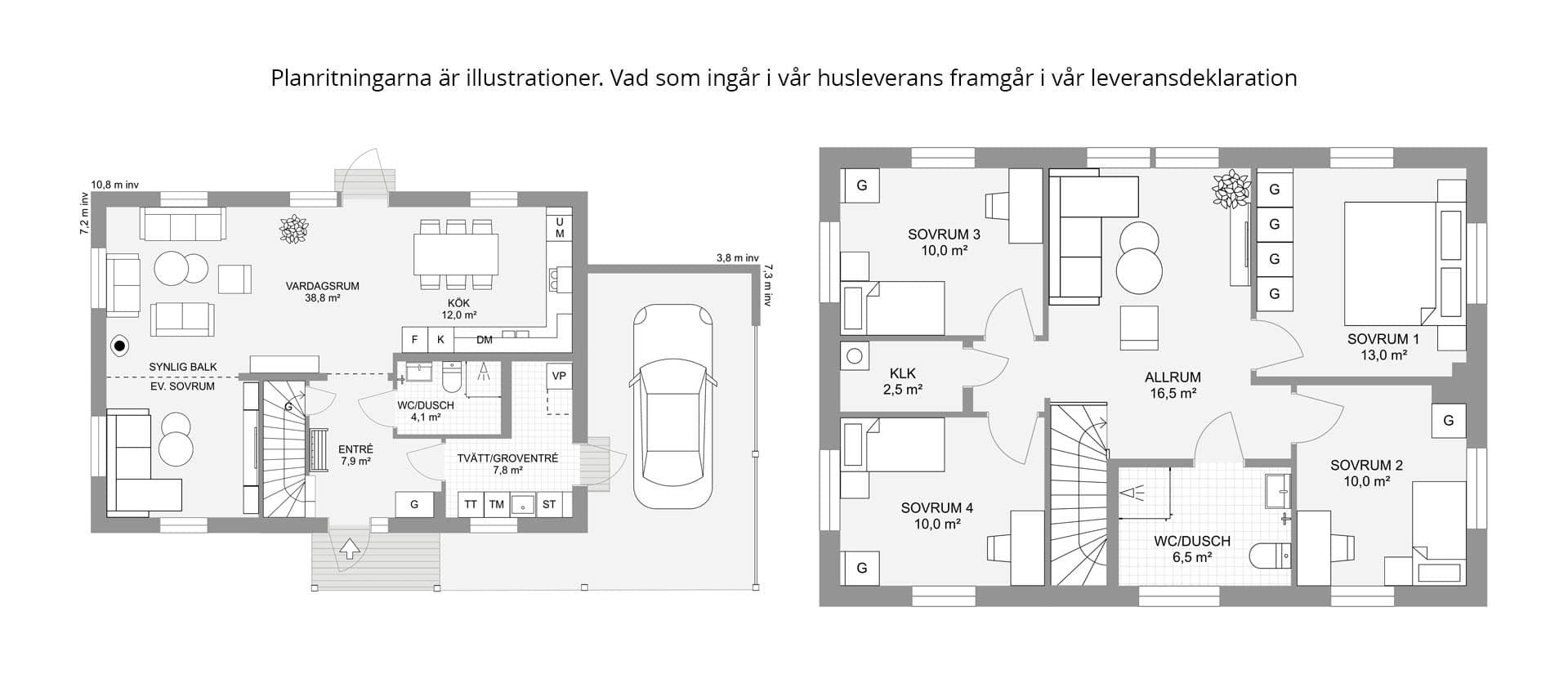 Smultronstället 156 med carport planritning 1