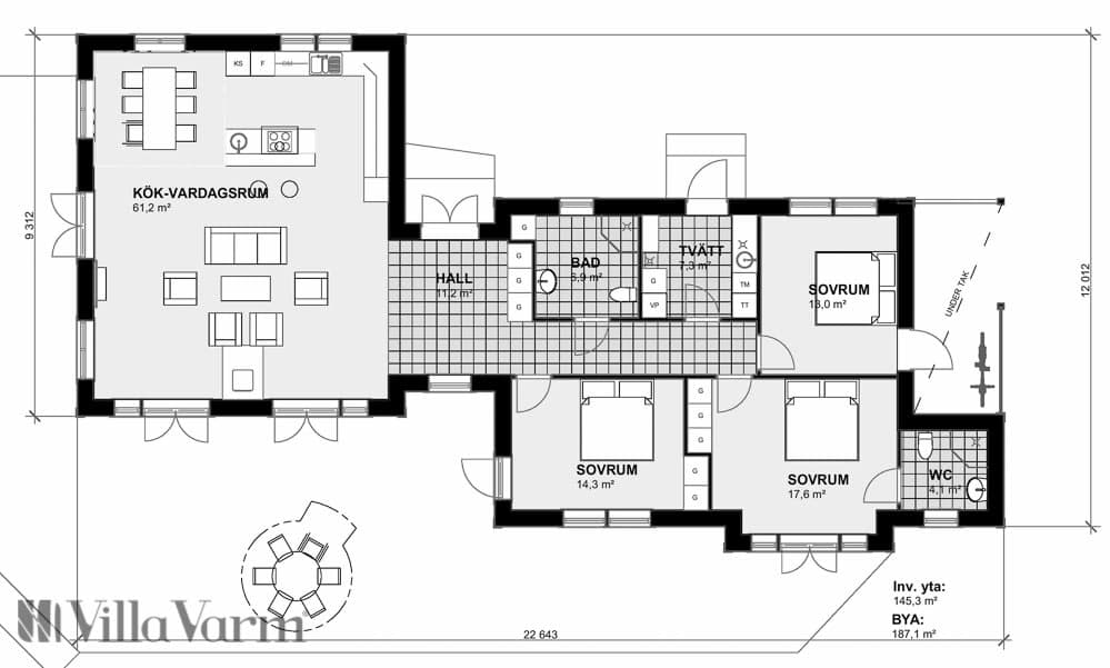 Villa Blidö planritning 1