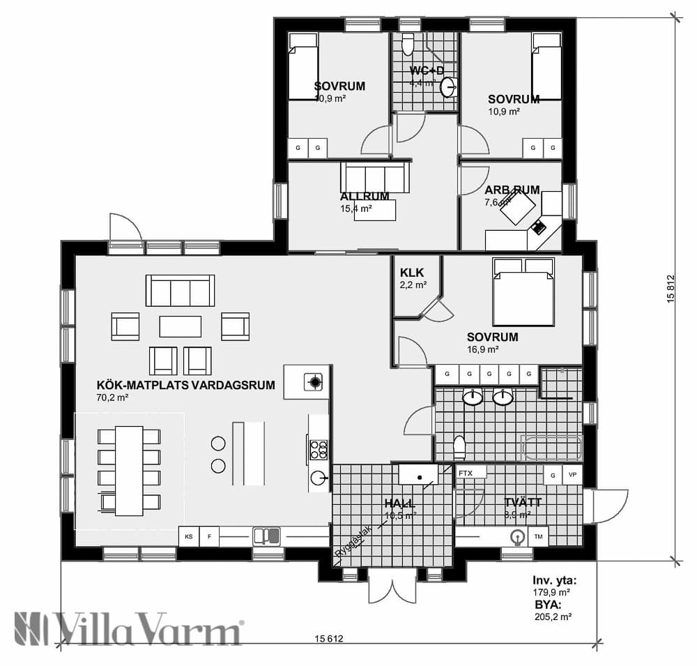 Villa Hörnefors planritning 2