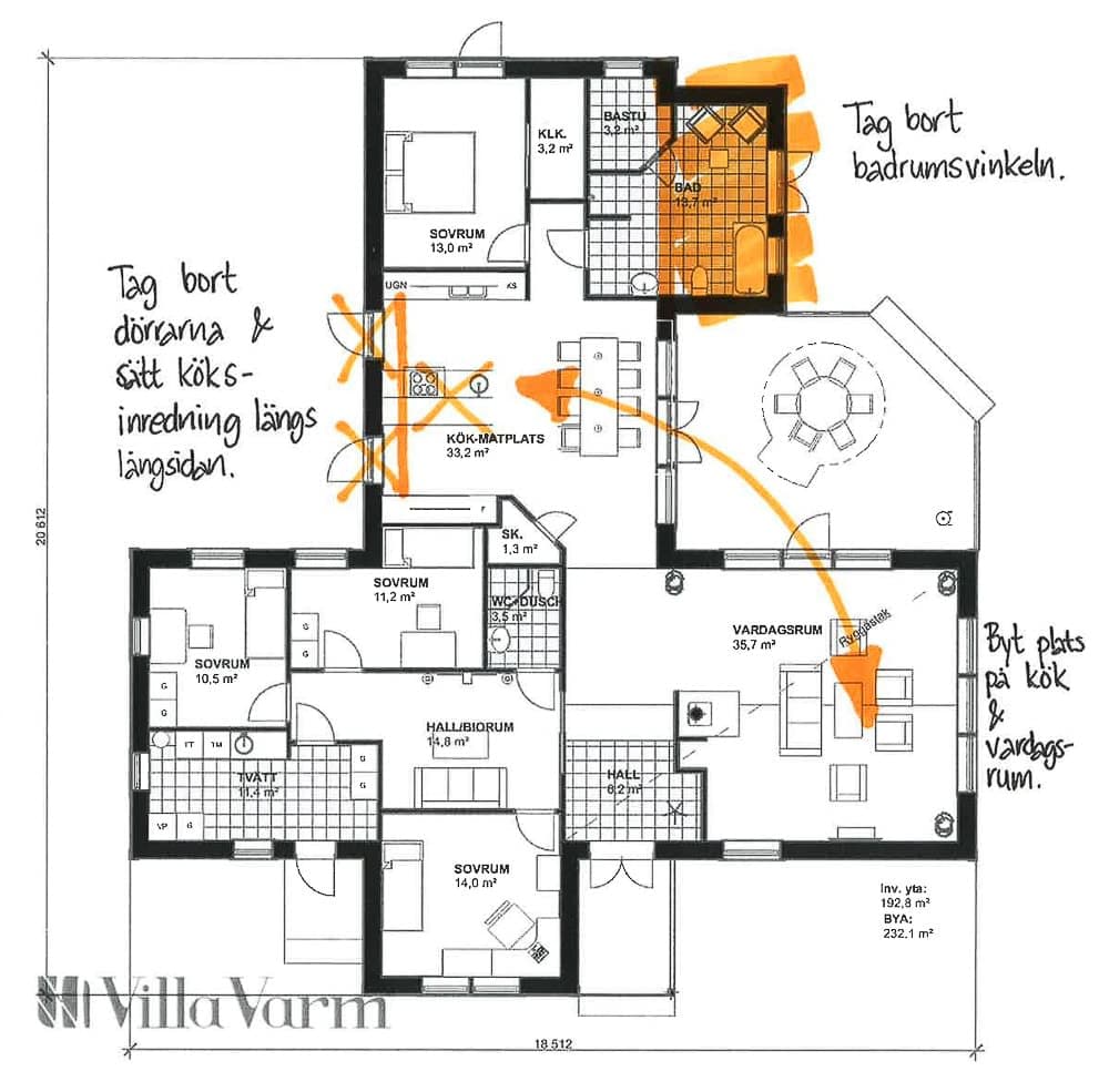 Villa Hörnefors planritning 1