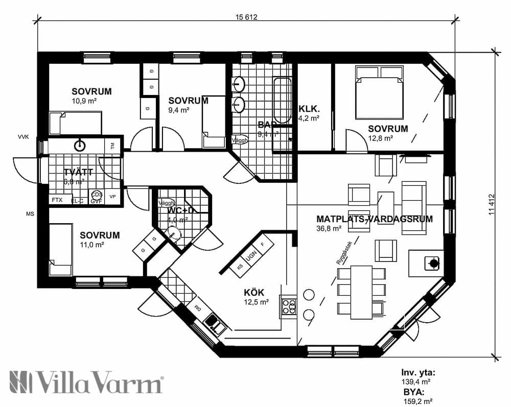 Villa Skäret planritning 1
