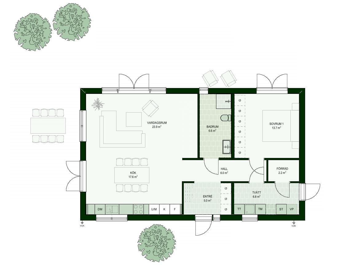 Villa Ling NH-214 planritning 2