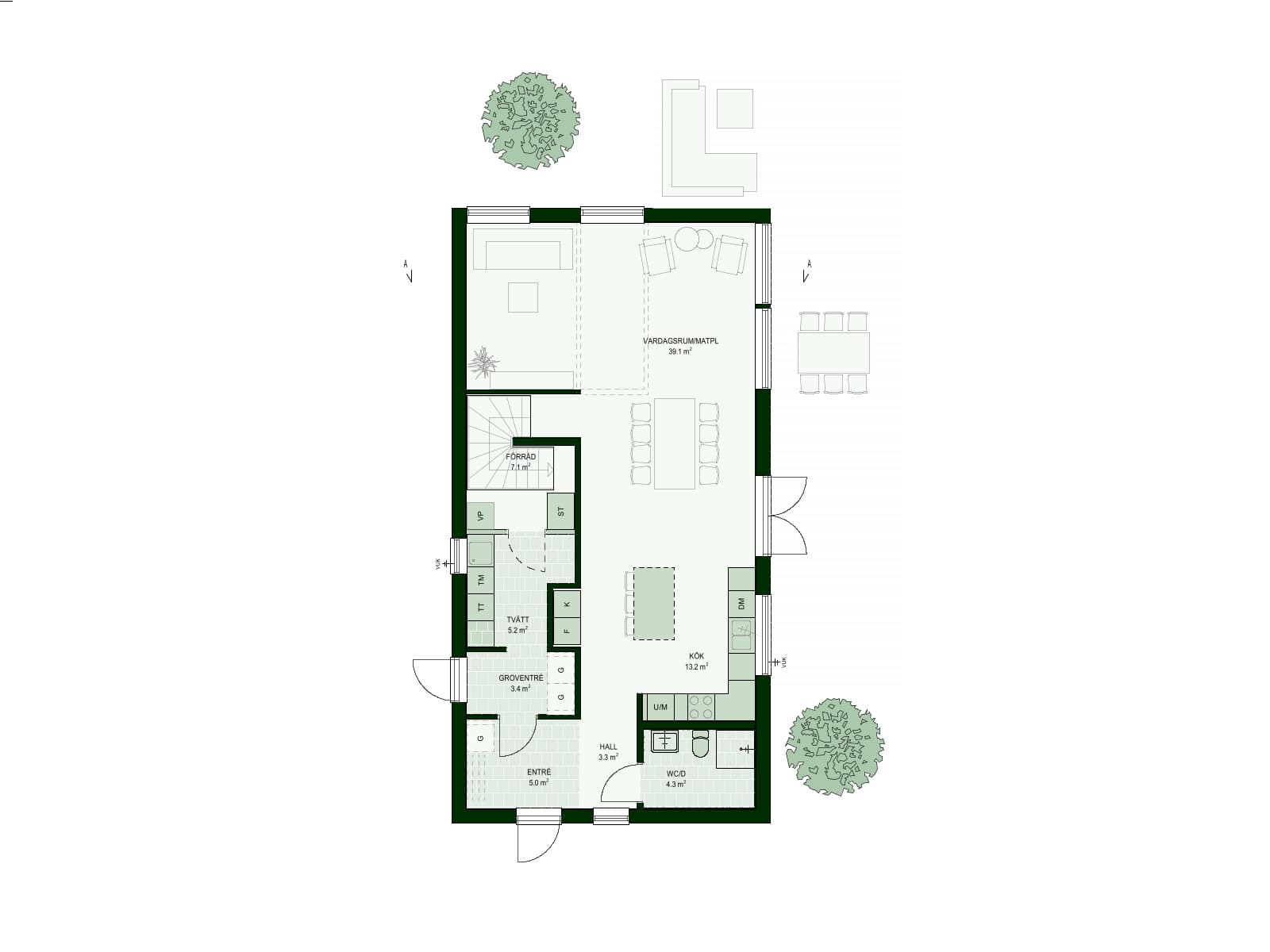 Villa Ling NH-210 planritning 1