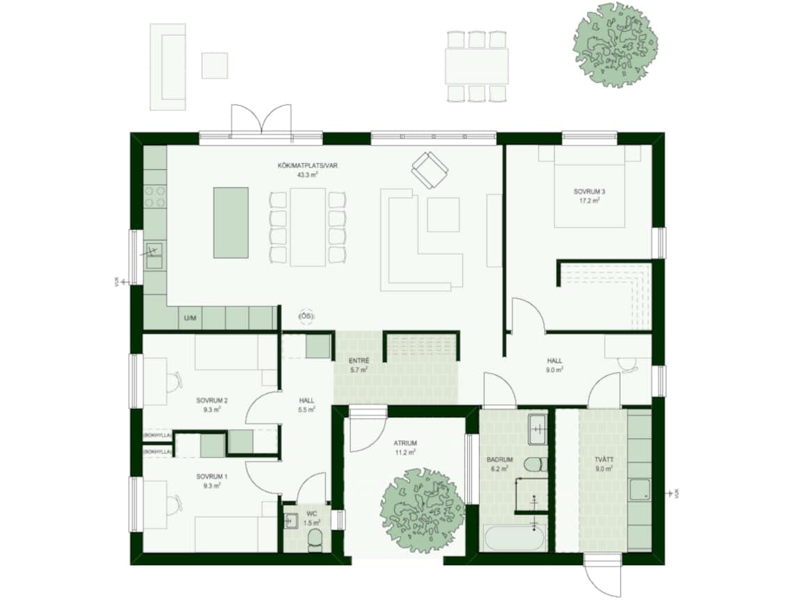 Villa Fenja NH-206 planritning 1